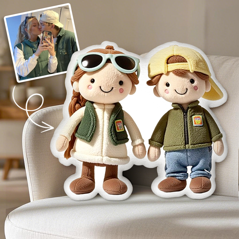 Personalized Photo Plush Doll Pillow Mini Me Plush Pillows Gifts for BFF - PhotoMoonLamp
