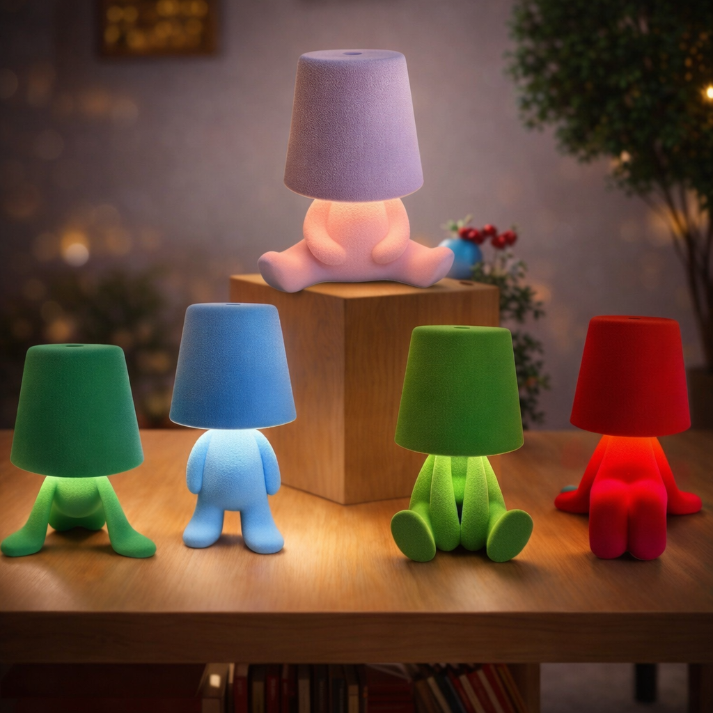 Thinker Statue Night Light Color Changing LED Table Lamp Touch Control Rechargeable Ambient Light DIY Decorative Lamp