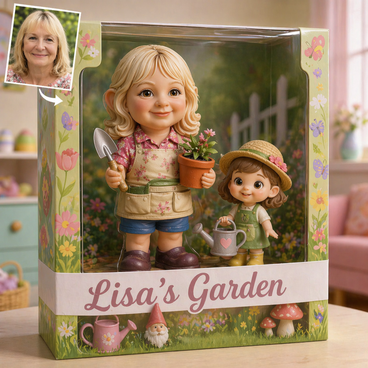 Personalized Photo Garden Fairy Acrylic Plaque – Custom Kid Portrait Keepsake Gift