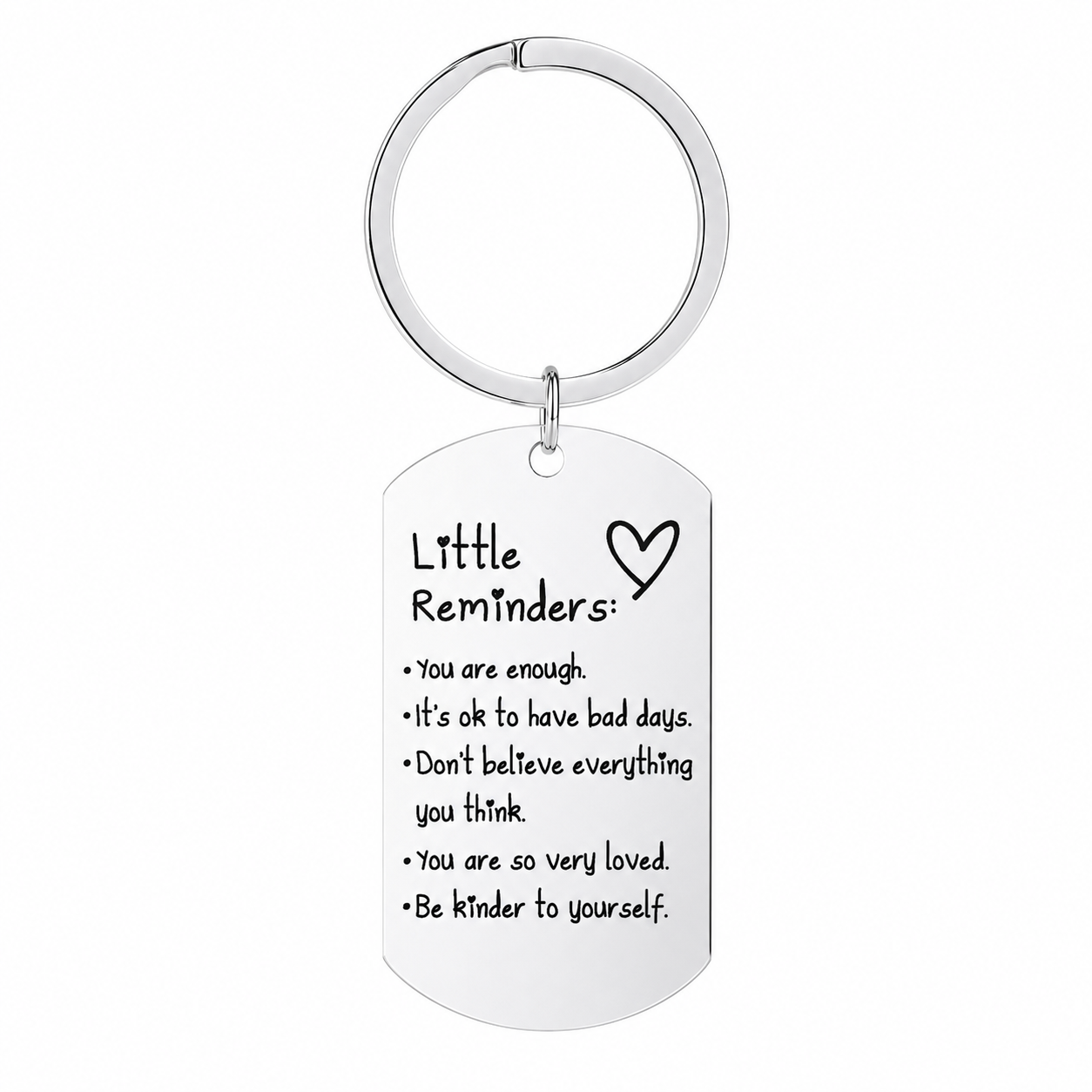 Inspirational Little Reminders Keychain Standard Inspirational Little Reminders Keychain Stainless Steel Dog Tag Gifts for Friends