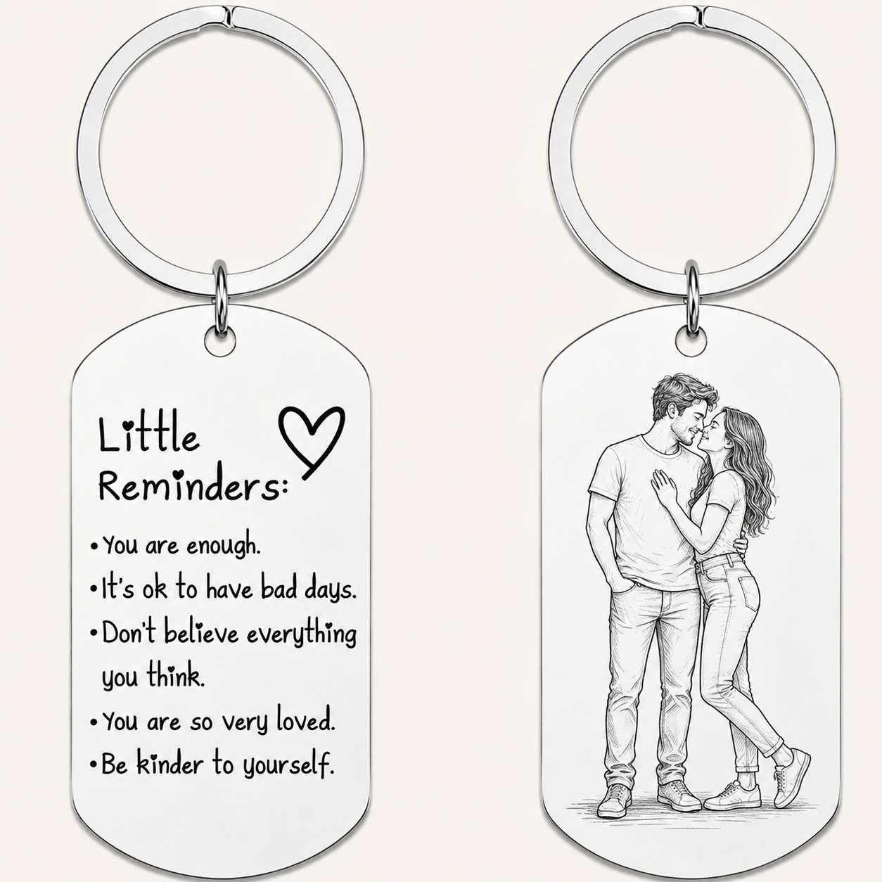 Inspirational Little Reminders Keychain Standard Inspirational Little Reminders Keychain Stainless Steel Dog Tag Gifts for Friends