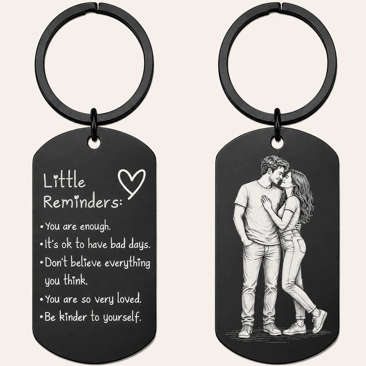 Inspirational Little Reminders Keychain Standard Inspirational Little Reminders Keychain Stainless Steel Dog Tag Gifts for Friends