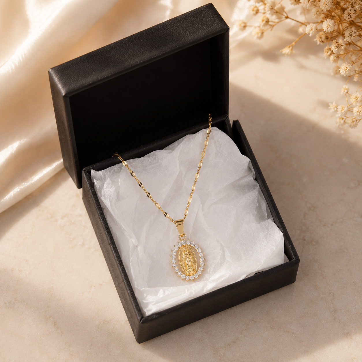 Gold Tone Faith Pendant Necklace – Inspirational Religious Jewelry Gift