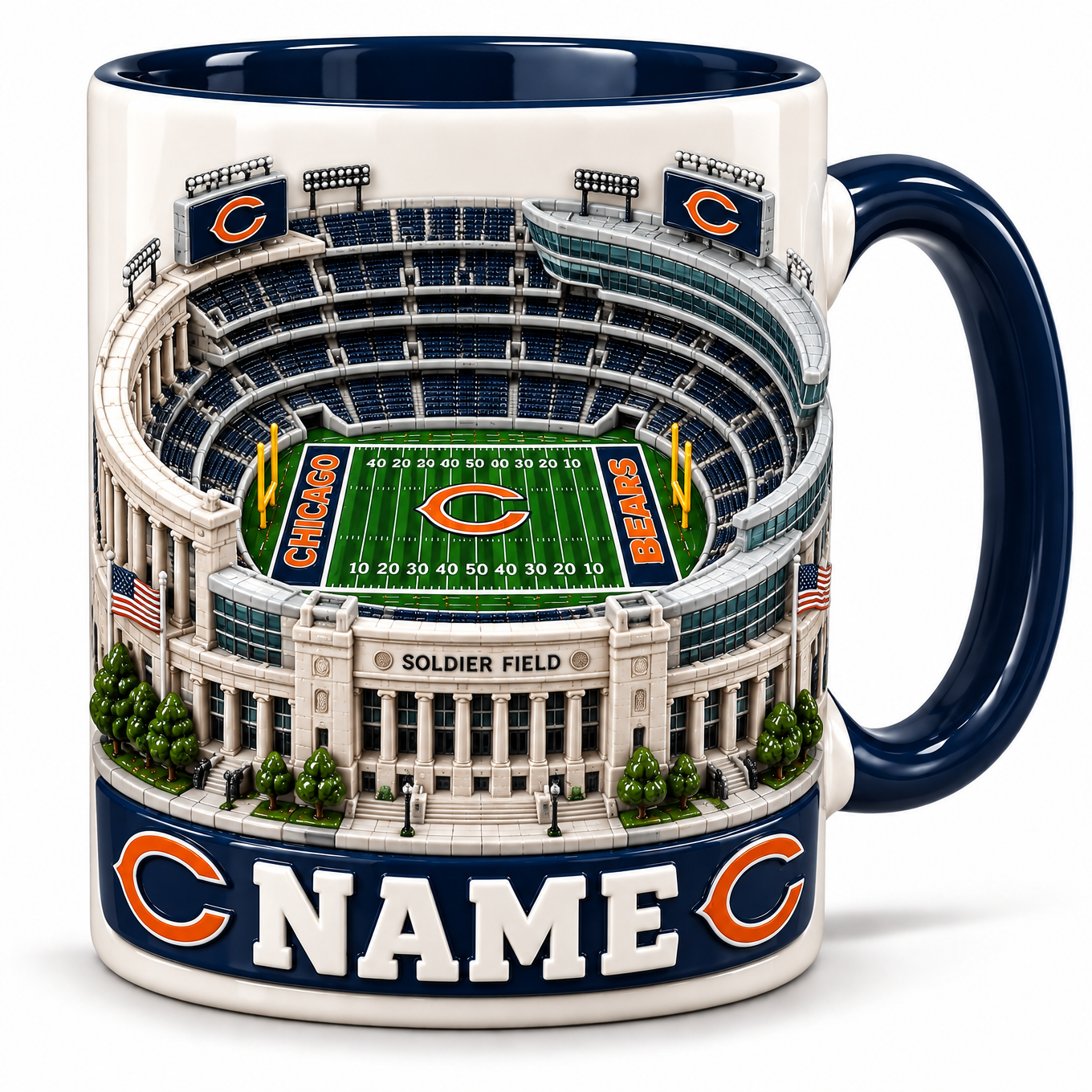 Personalized Football Stadium Mug - 3D Visual Effect Print