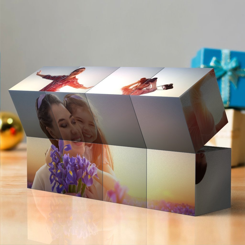 Christmas Gifts Custom Multi Photo Folding Magic rubic's Cube Gift For Mom