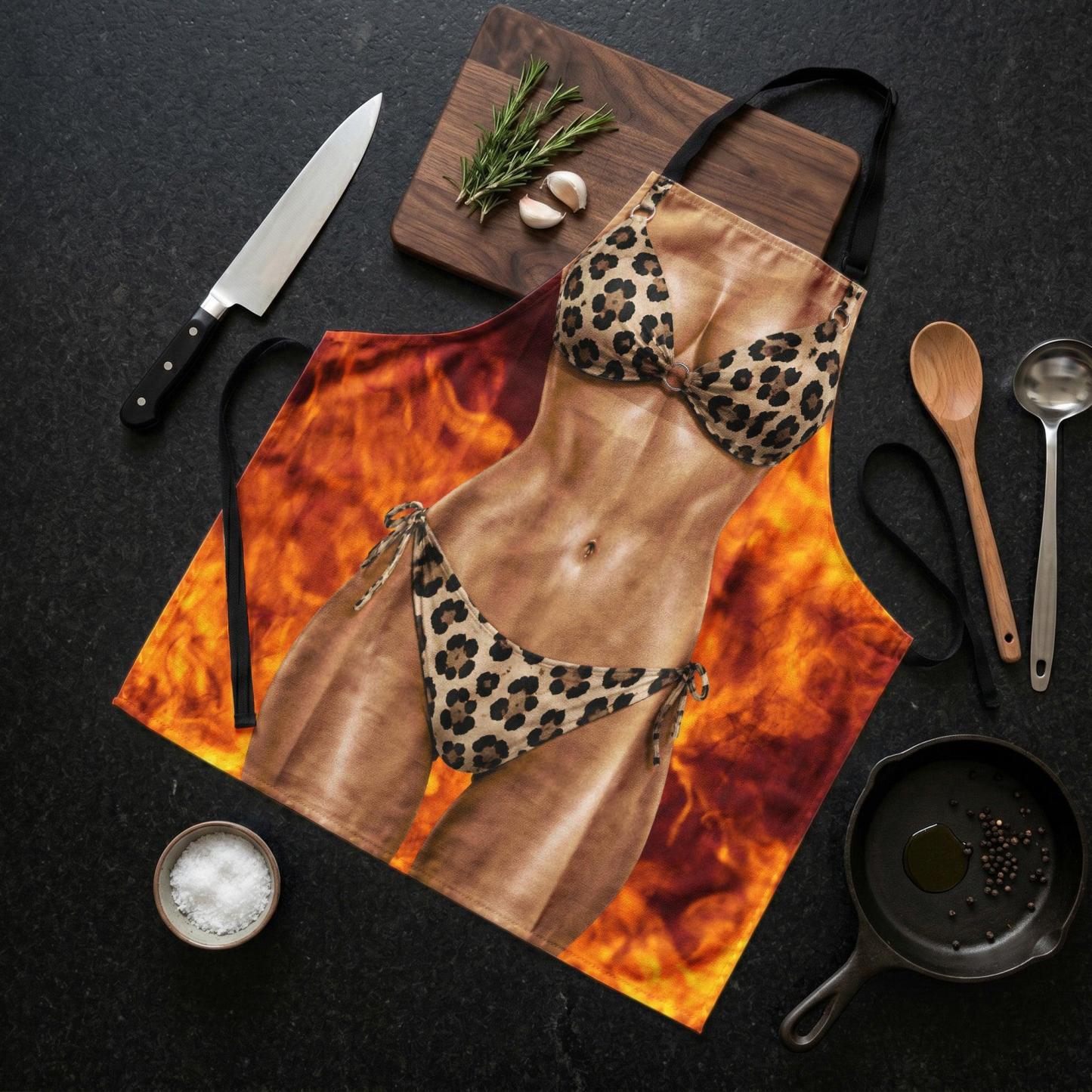Funny Apron 3D Bikini Silly Gifts For Her, Wife, Coworker, Friend - Personalized Apron - PhotoMoonLamp
