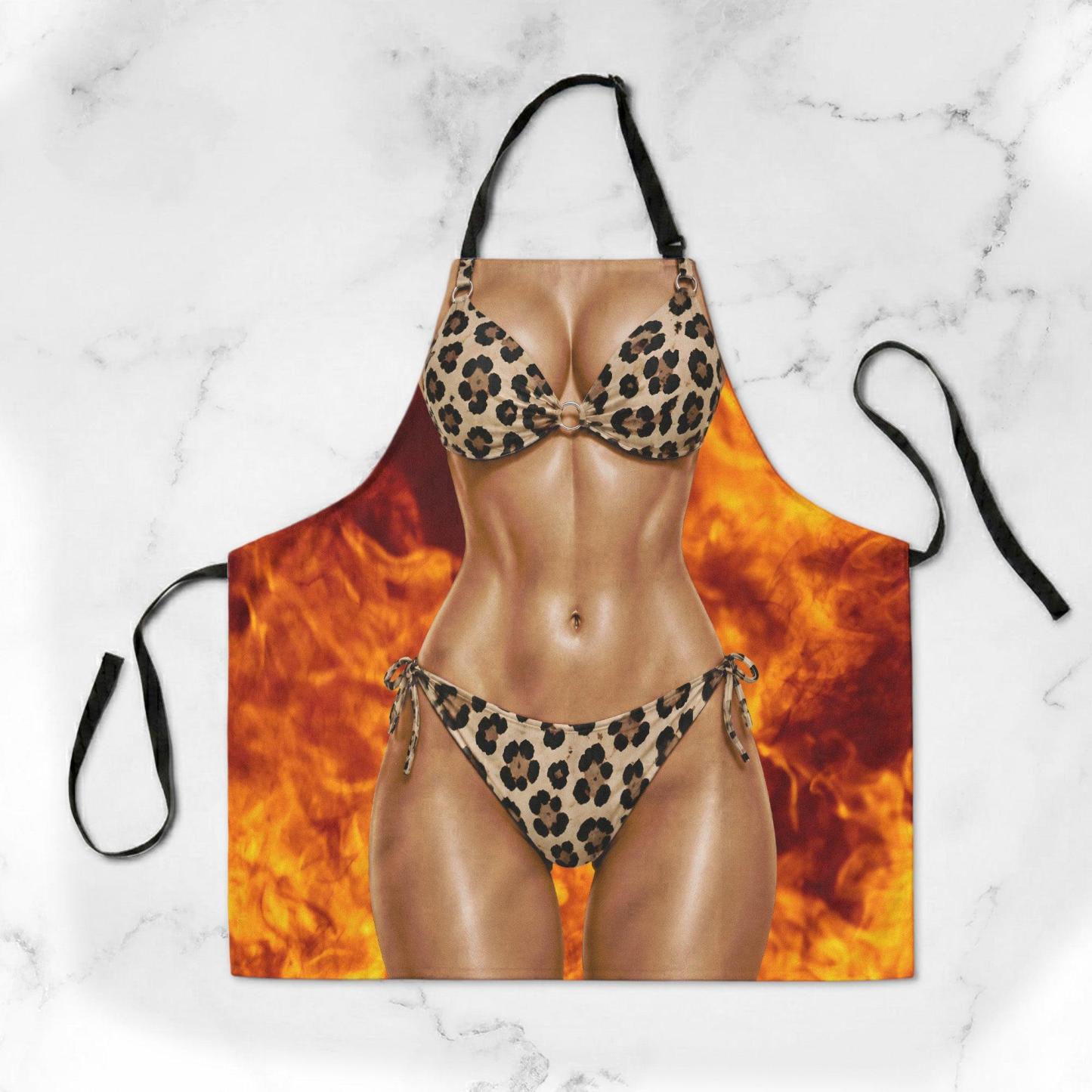 Funny Apron 3D Bikini Silly Gifts For Her, Wife, Coworker, Friend - Personalized Apron - PhotoMoonLamp