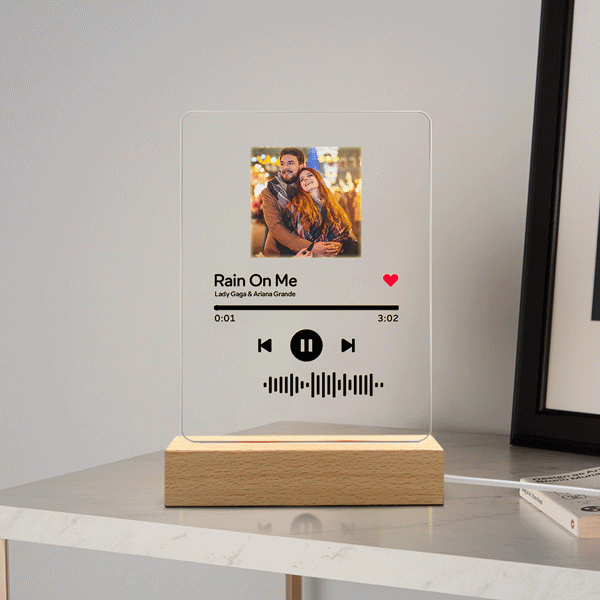 Acrylic Music Art Glass Album Cover Custom Music Plaque Best Photo Gift For Boyfriend