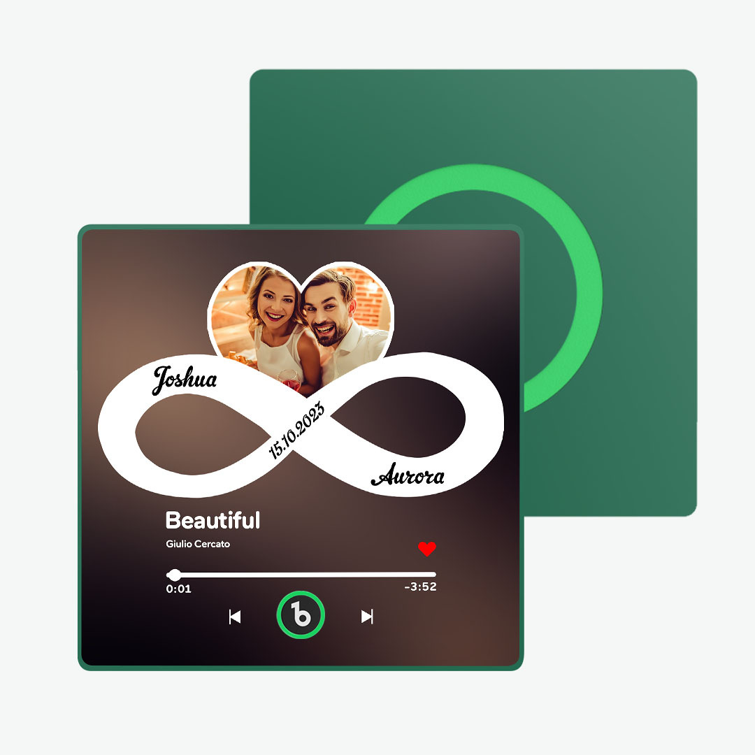 Custom Music Fridge Magnet with Colorful Frame Personalized Album Infinite Love Fridge Magnet That Can Be Played Song Ideal Gift for Couple - PhotoMoonLamp