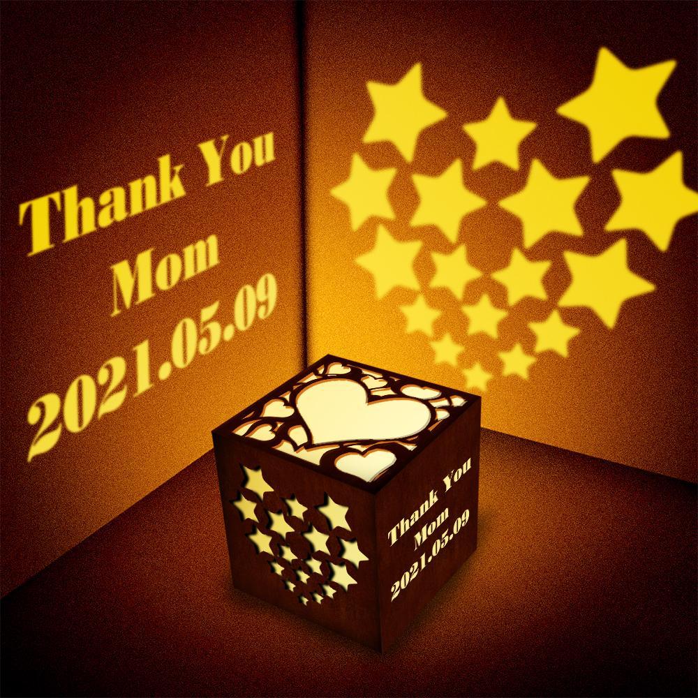 Birthday Gifts Engraved Lantern Box Personalized Projection Light Custom Lamp