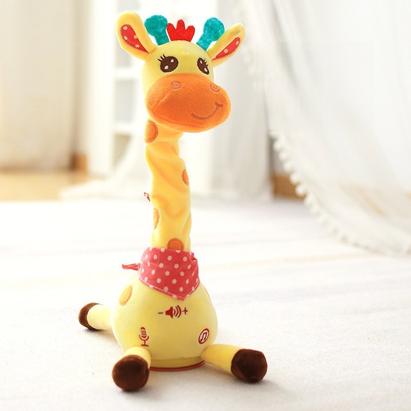 Dancing Talking Giraffe Toys - Electronic Rattle Toys for Kids - Repeat and Mimicking Musical Playtime Entertainment Plush