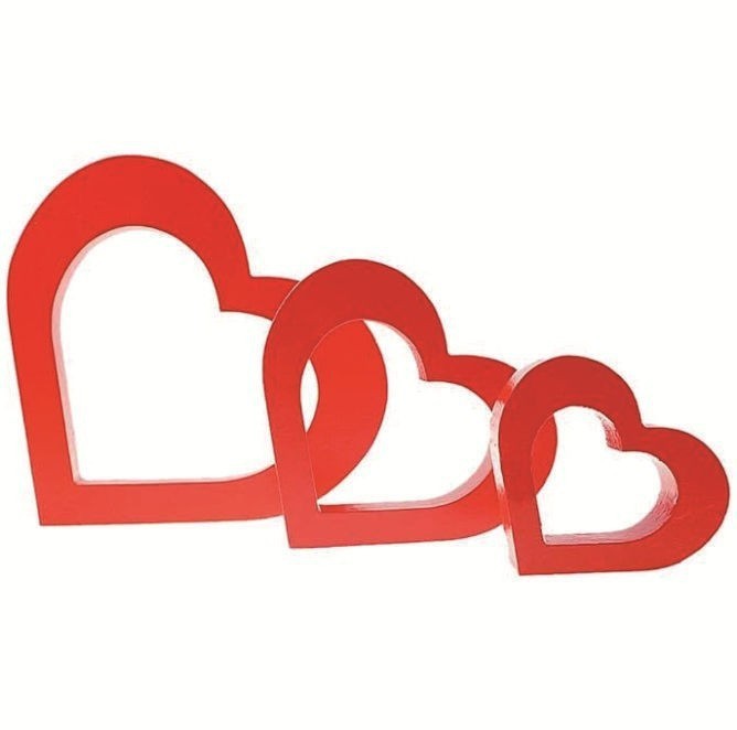 Valentine's Heart Decor Set Phrase-Printed Table Ornaments Perfect Valentine's Day Gift