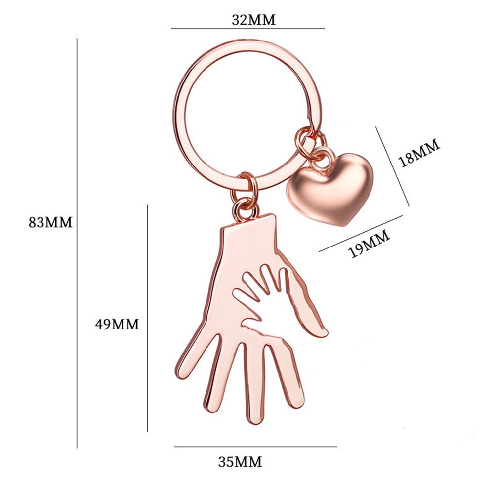 Custom Engraved Keychain Palm Keychains Gift for Dad and Mom