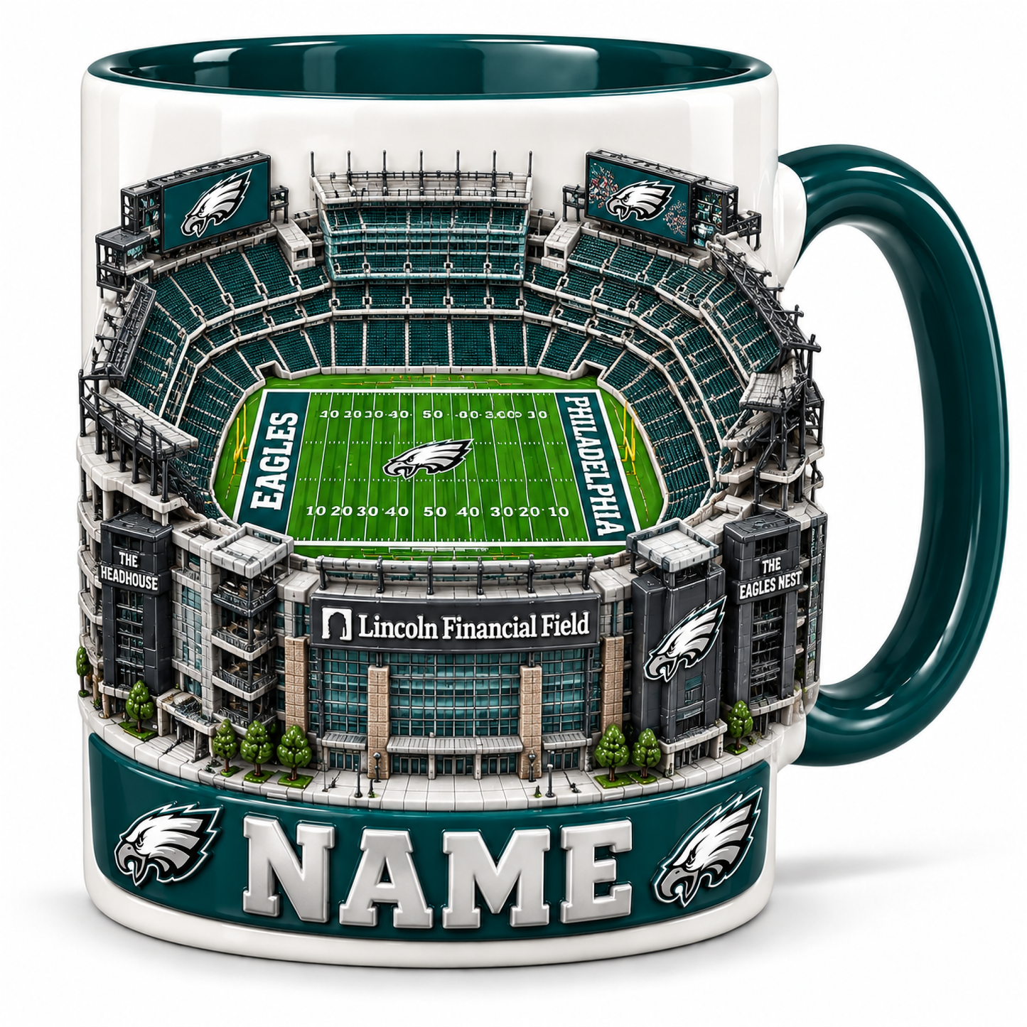 Personalized Football Stadium Mug - 3D Visual Effect Print