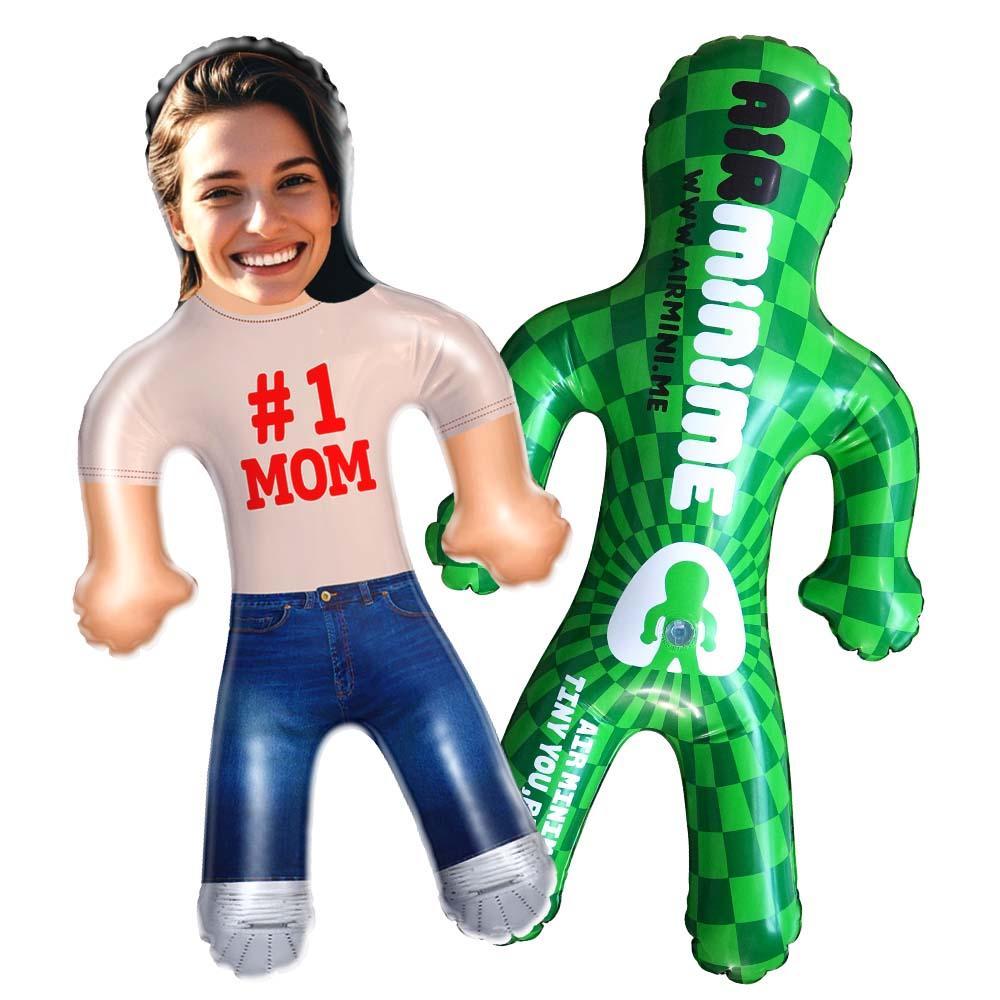 #1 Mom Air Minime Doll – Personalized Inflatable Gift with Your Face - PhotoMoonLamp