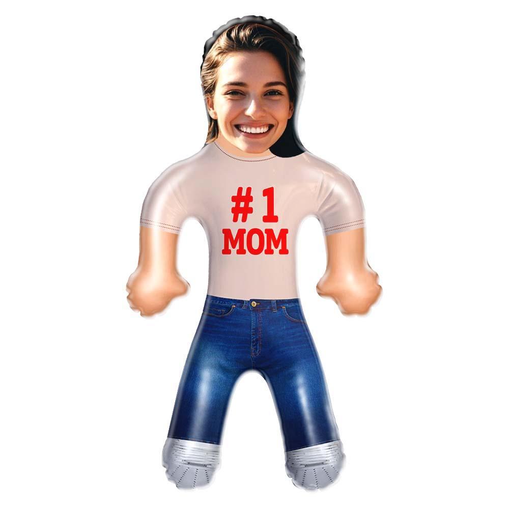 #1 Mom Air Minime Doll – Personalized Inflatable Gift with Your Face - PhotoMoonLamp