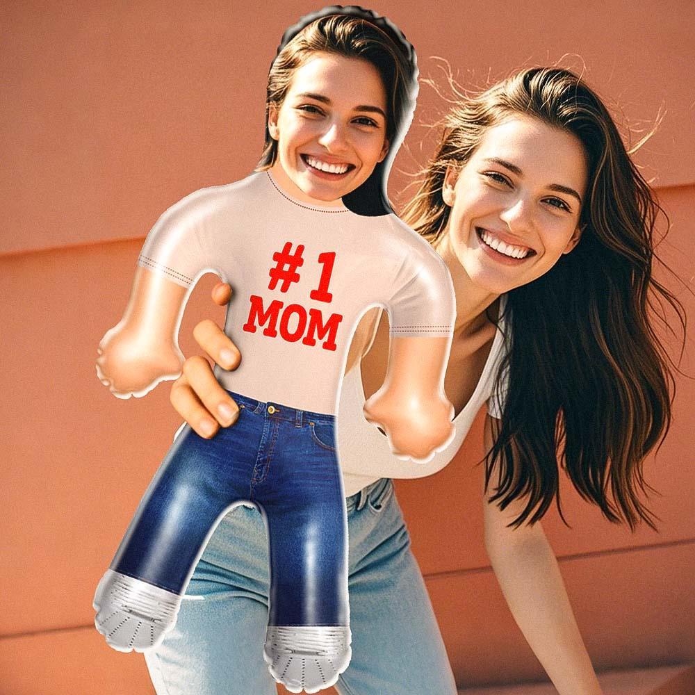 #1 Mom Air Minime Doll – Personalized Inflatable Gift with Your Face - PhotoMoonLamp