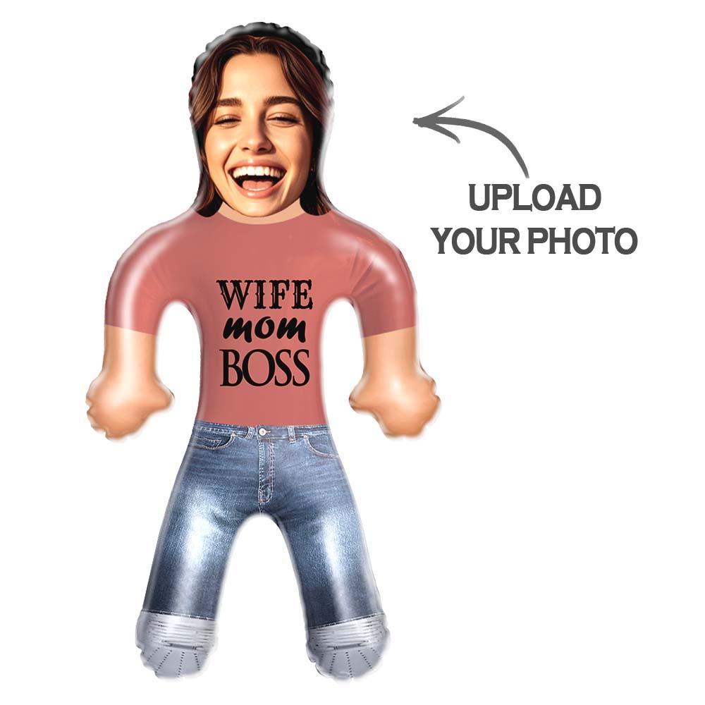 Wife. Mom. Boss. Custom Inflatable Doll – Face Photo Mother’s Day Gift - PhotoMoonLamp
