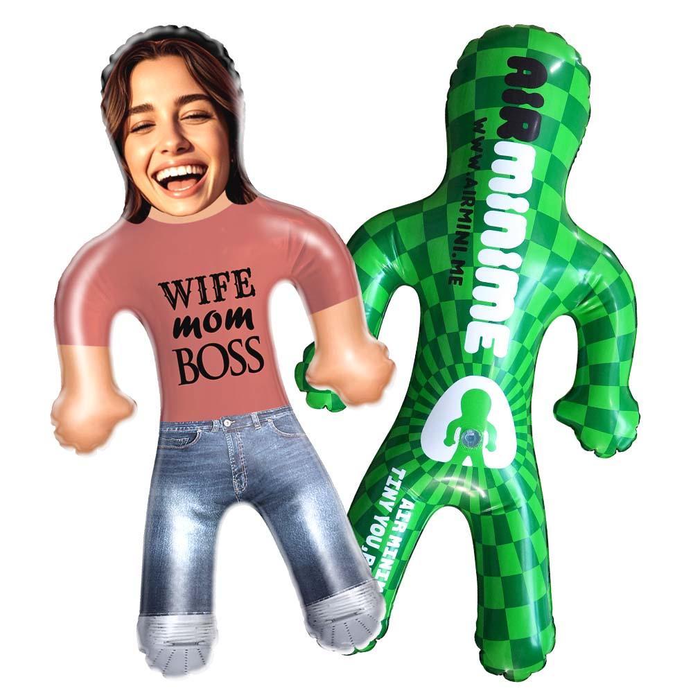 Wife. Mom. Boss. Custom Inflatable Doll – Face Photo Mother’s Day Gift - PhotoMoonLamp