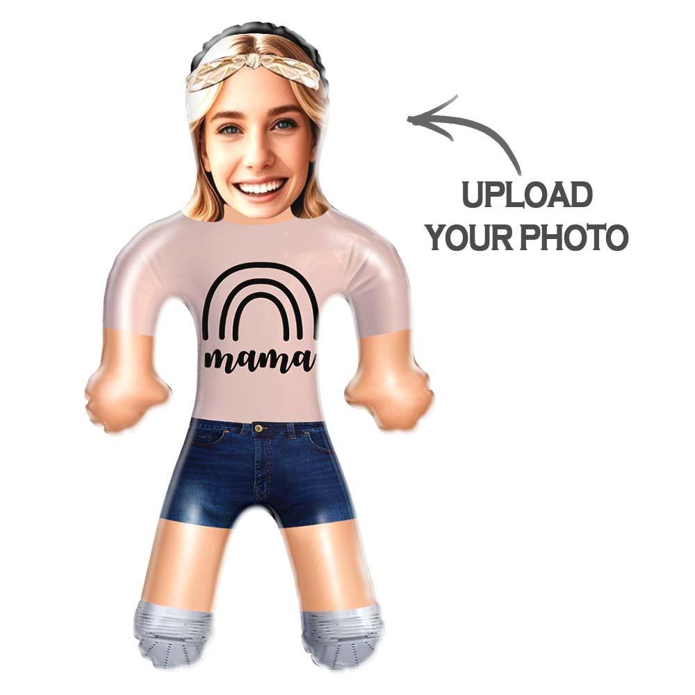 Rainbow Mama Air Minime Doll – Custom Face Gift for Moms & Kids - PhotoMoonLamp