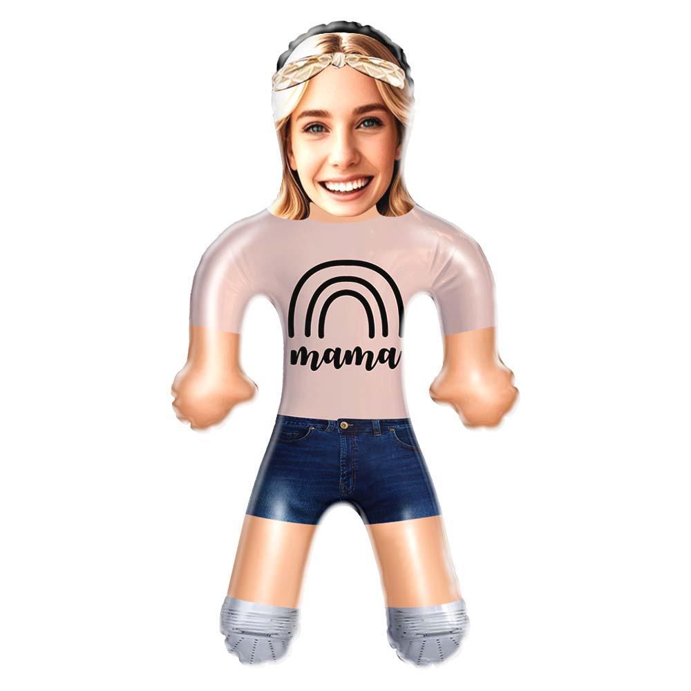 Rainbow Mama Air Minime Doll – Custom Face Gift for Moms & Kids - PhotoMoonLamp