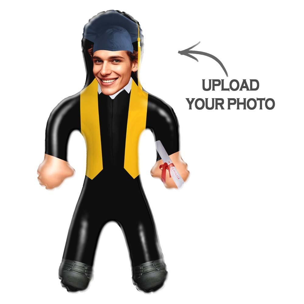 Graduation Air Minime Doll with Face – Black Gown & Gold Stole - PhotoMoonLamp