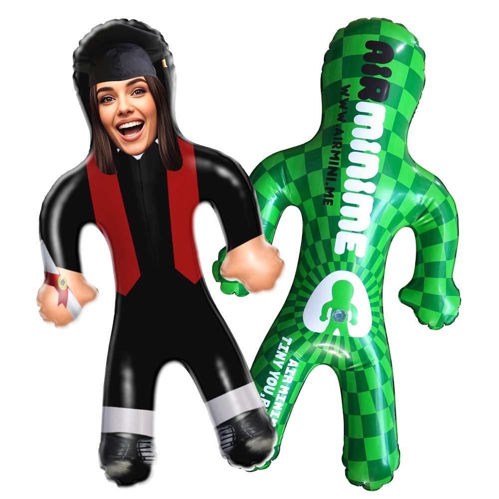Custom Graduation Inflatable Doll – Red Stole with Face Photo - PhotoMoonLamp