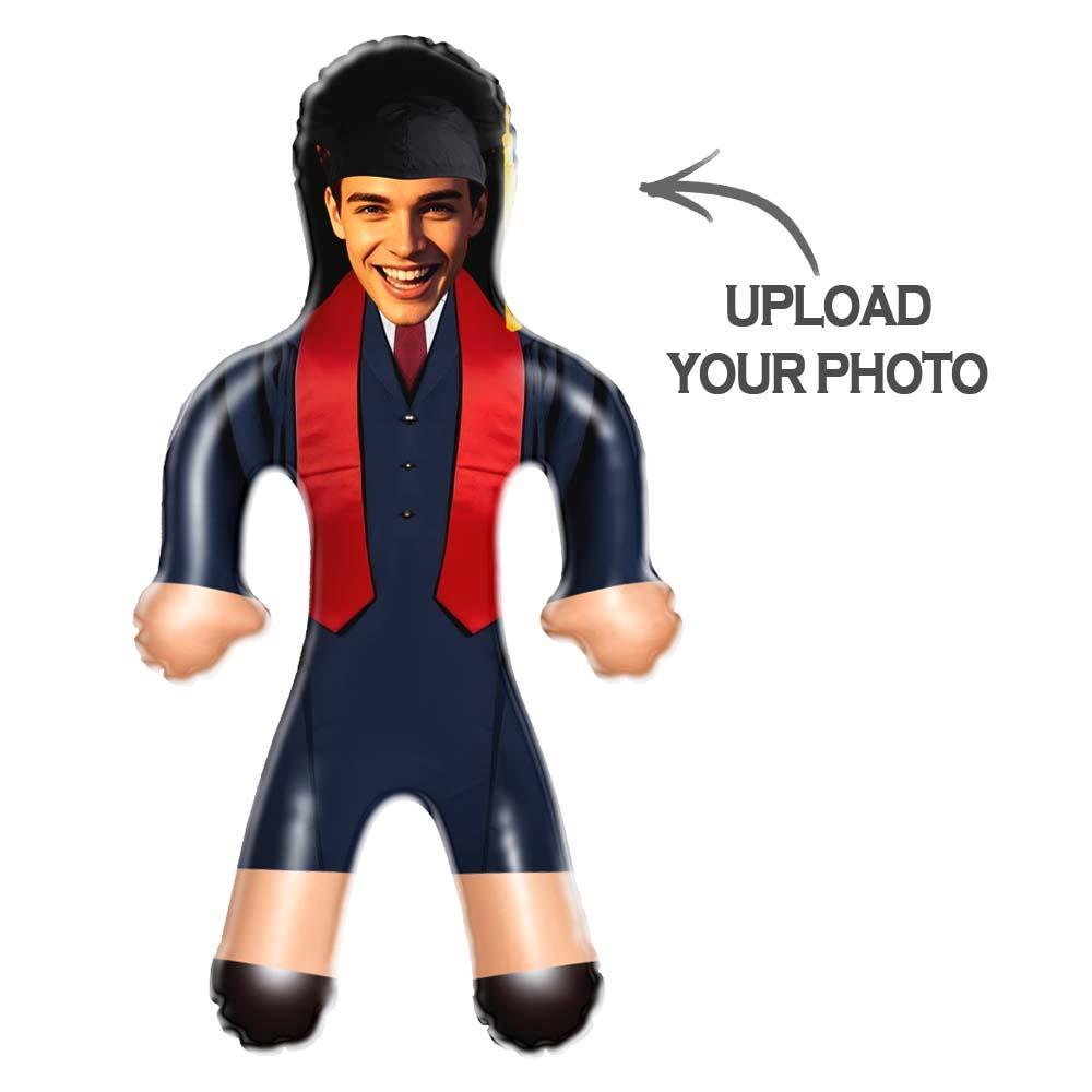 Custom Inflatable Dolls Air Minime Doll Red Stole Custom Graduation Blow Up Doll Face Photo Gift - PhotoMoonLamp