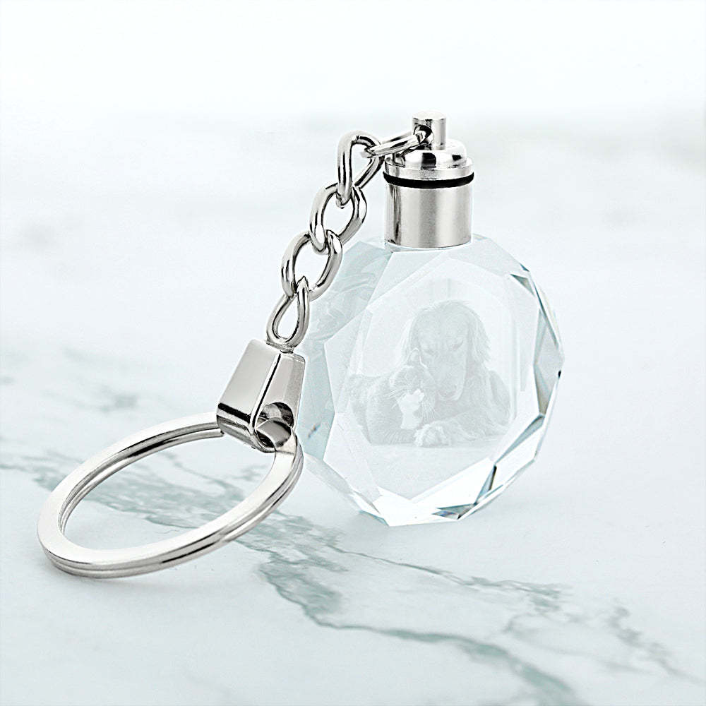 Custom Crystal Pet Photo Keychain