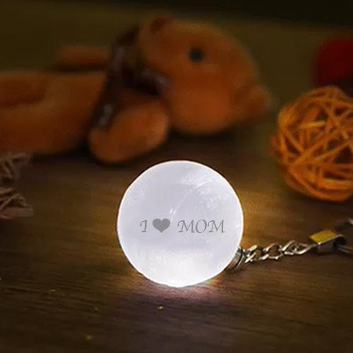 Custom Color Photo Keychain 3D Printed Moon Lamp For Mom