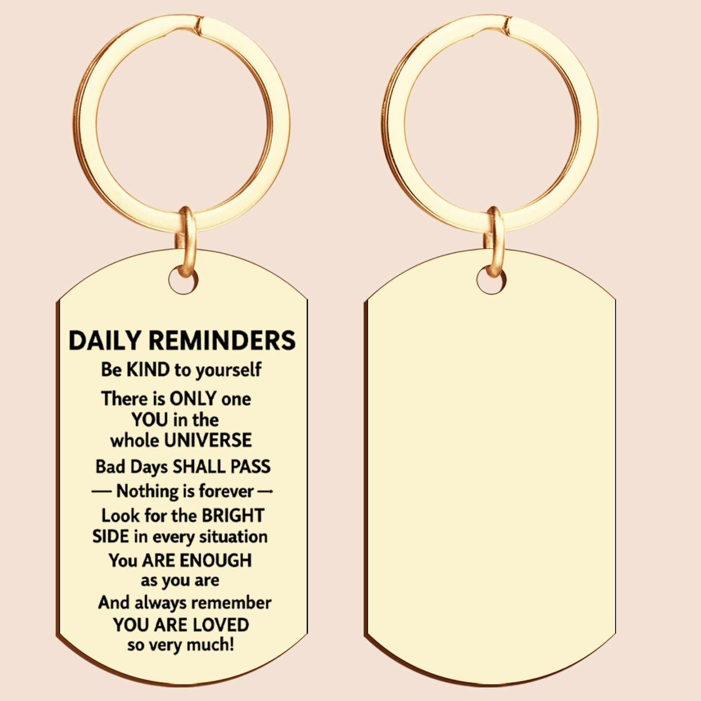Personalized Daily Reminder Keychain, Motivational Affirmation Gift, Engraved Stainless Steel Keyring for Christmas, Birthday or Encouragement