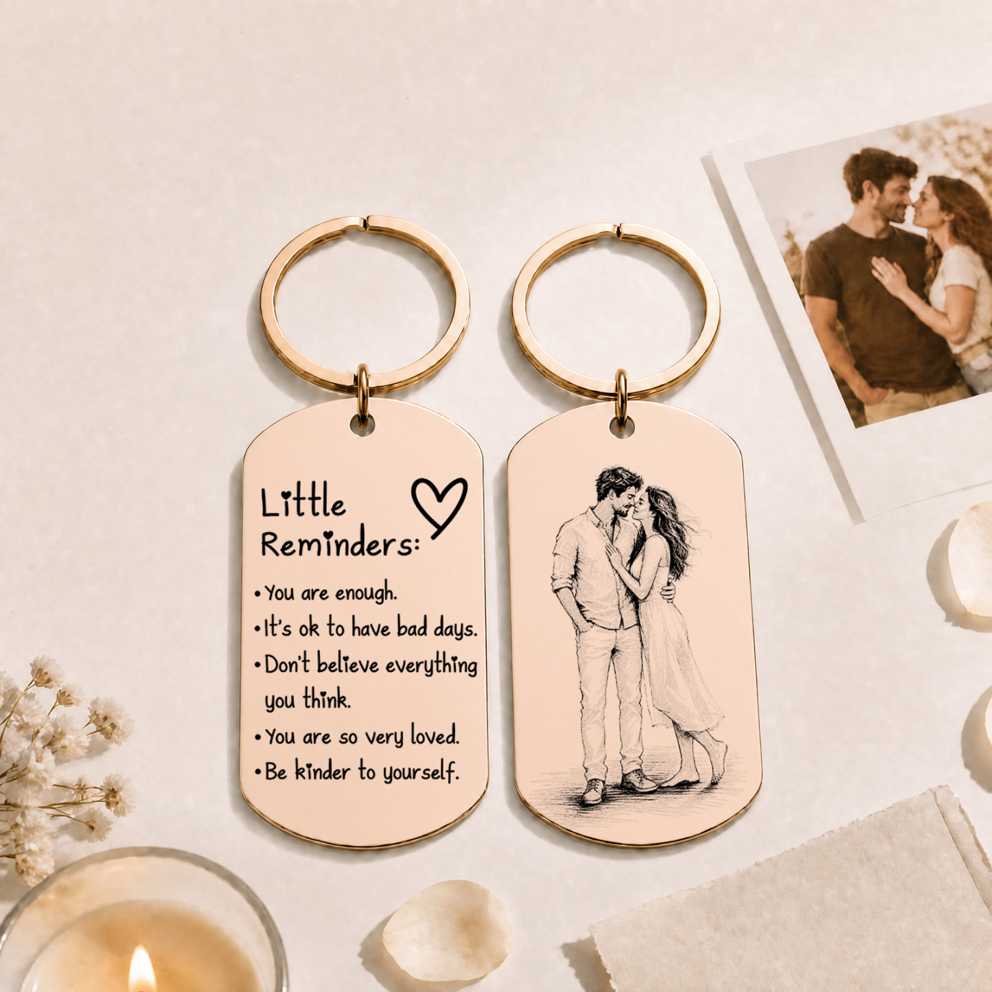 Inspirational Little Reminders Keychain Standard Inspirational Little Reminders Keychain Stainless Steel Dog Tag Gifts for Friends