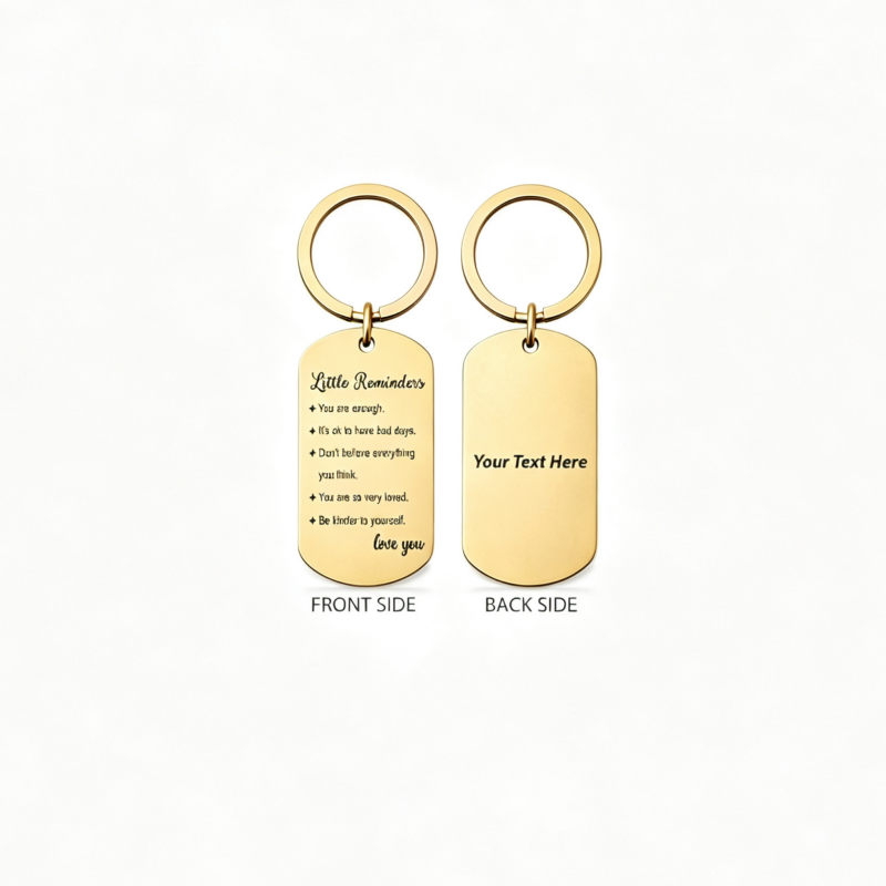 Daily Reminders Custom Engraved Keyring,To My Son or Daughter, Motivational Quote Keychain, Inspirational Keepsak Gift