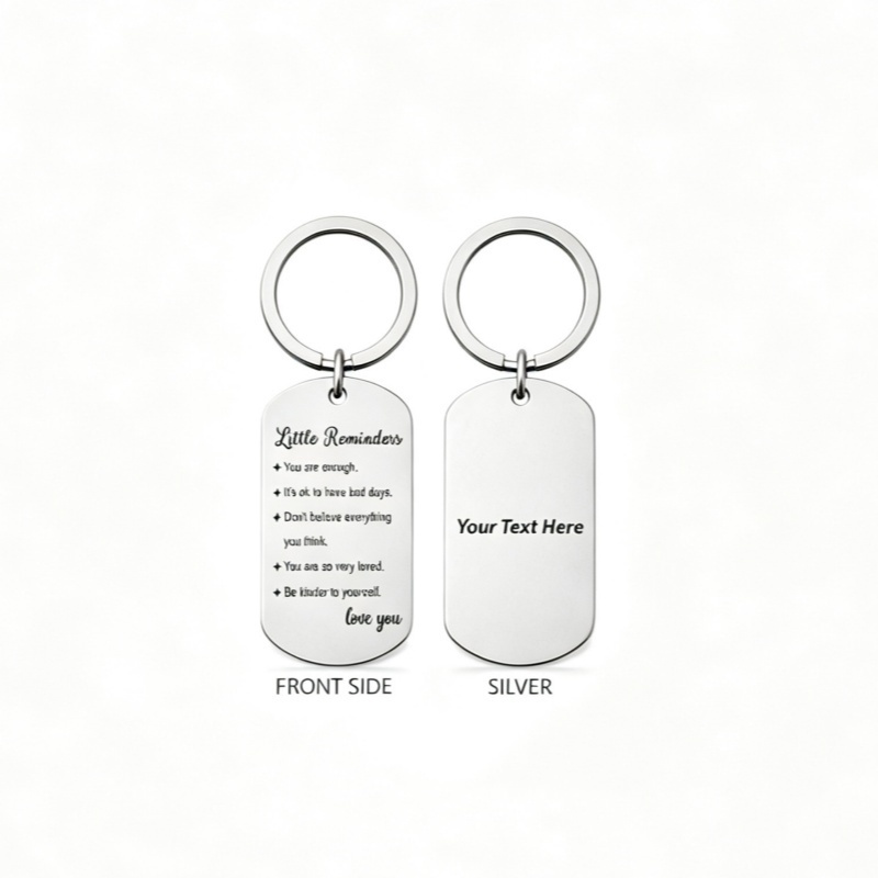 Daily Reminders Custom Engraved Keyring,To My Son or Daughter, Motivational Quote Keychain, Inspirational Keepsak Gift