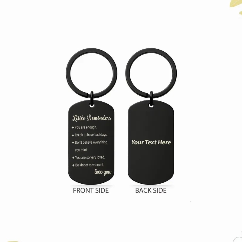 Daily Reminders Custom Engraved Keyring,To My Son or Daughter, Motivational Quote Keychain, Inspirational Keepsak Gift