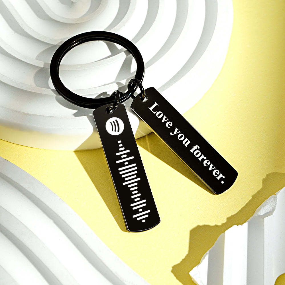 Personalized Scannable Spotify Code Keychain Unique Music Code Name Keychain Gift For Her - photomoonlamp
