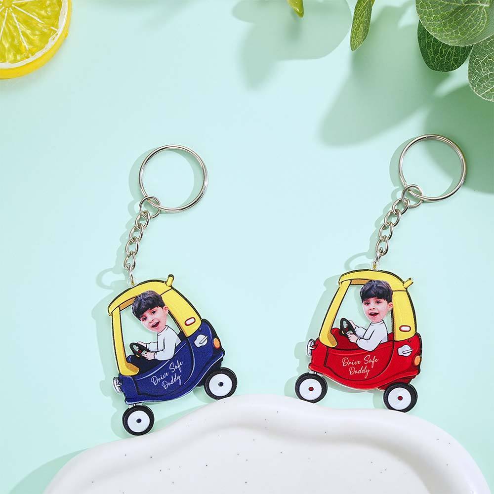 Drive Safe Keyring Custom Kid in Jeep Acrylic Keychain Drive Safe Daddy Father's Day Gifts