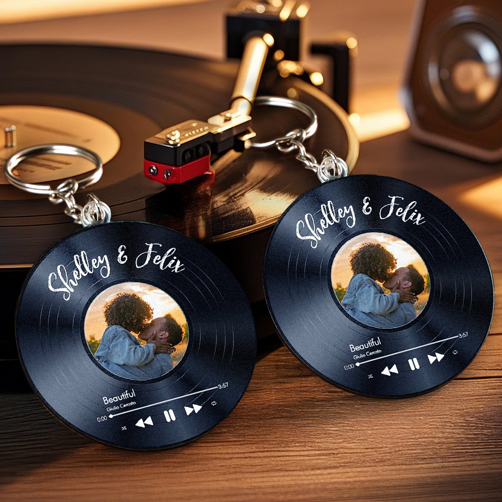 Custom Your Favorite Song - Personalized Acrylic Keychain - PhotoMoonLamp