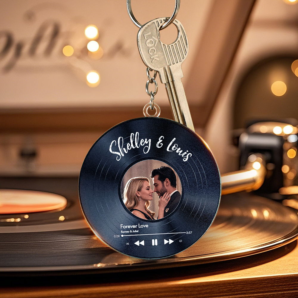 Custom Your Favorite Song - Personalized Acrylic Keychain - PhotoMoonLamp