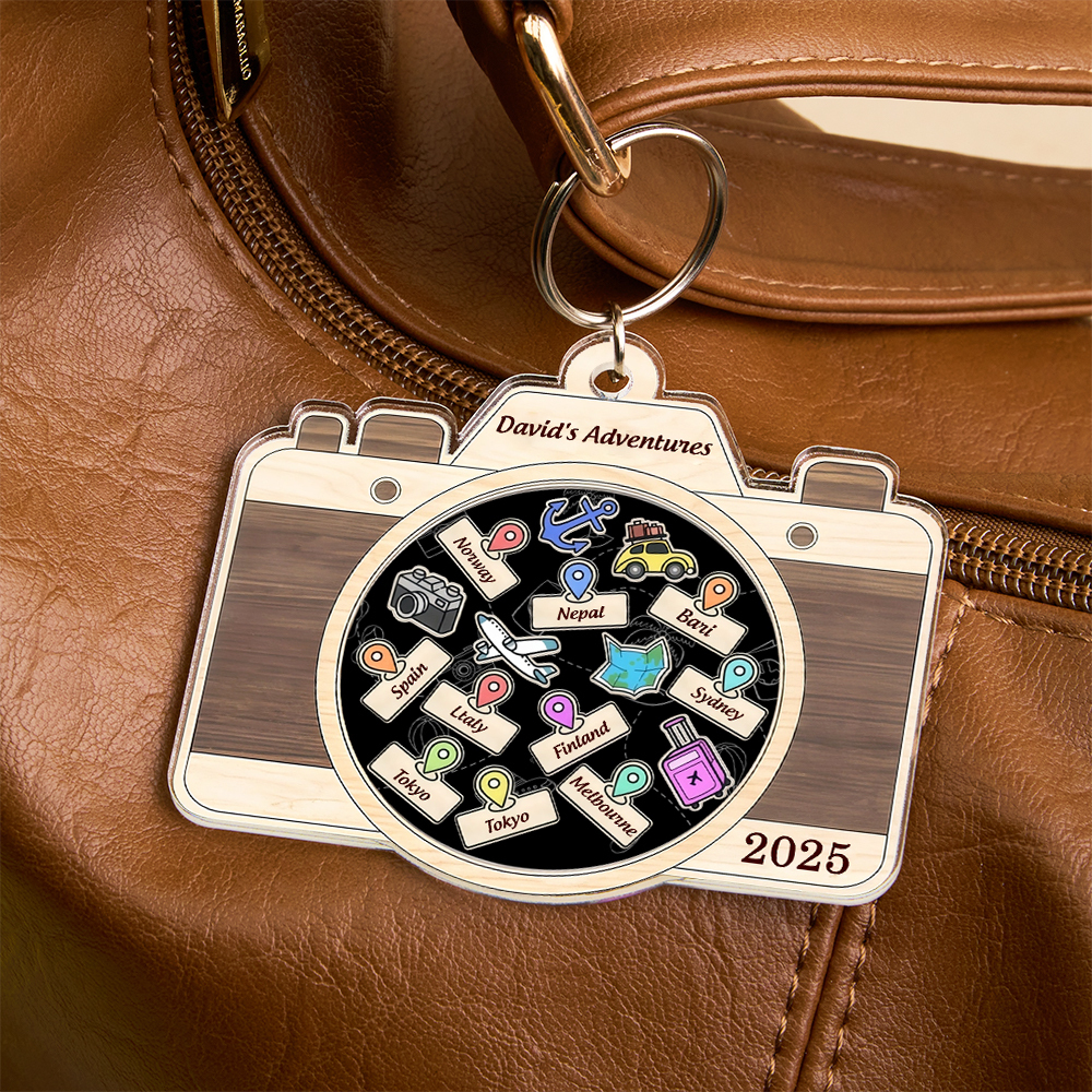 Personalized Travel Adventure Keychain Custom Traveling Destination Keychain