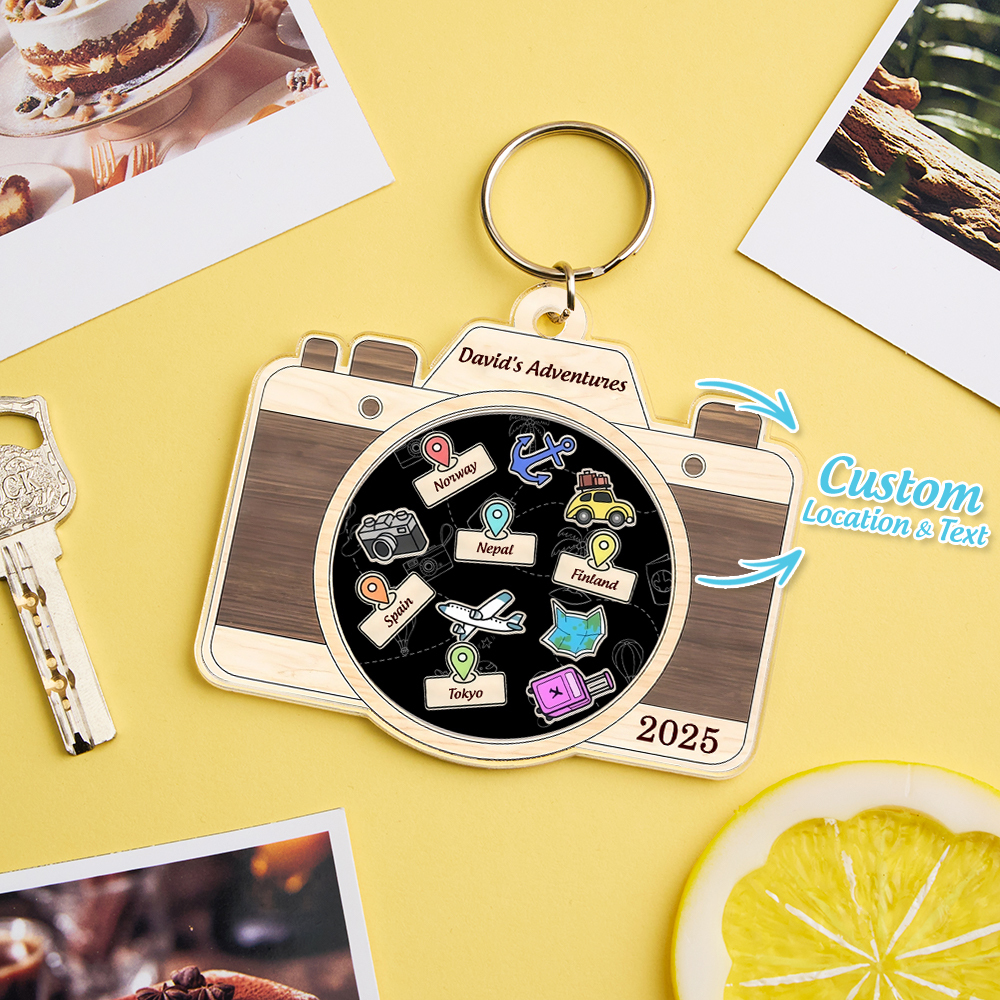 Personalized Travel Adventure Keychain Custom Traveling Destination Keychain