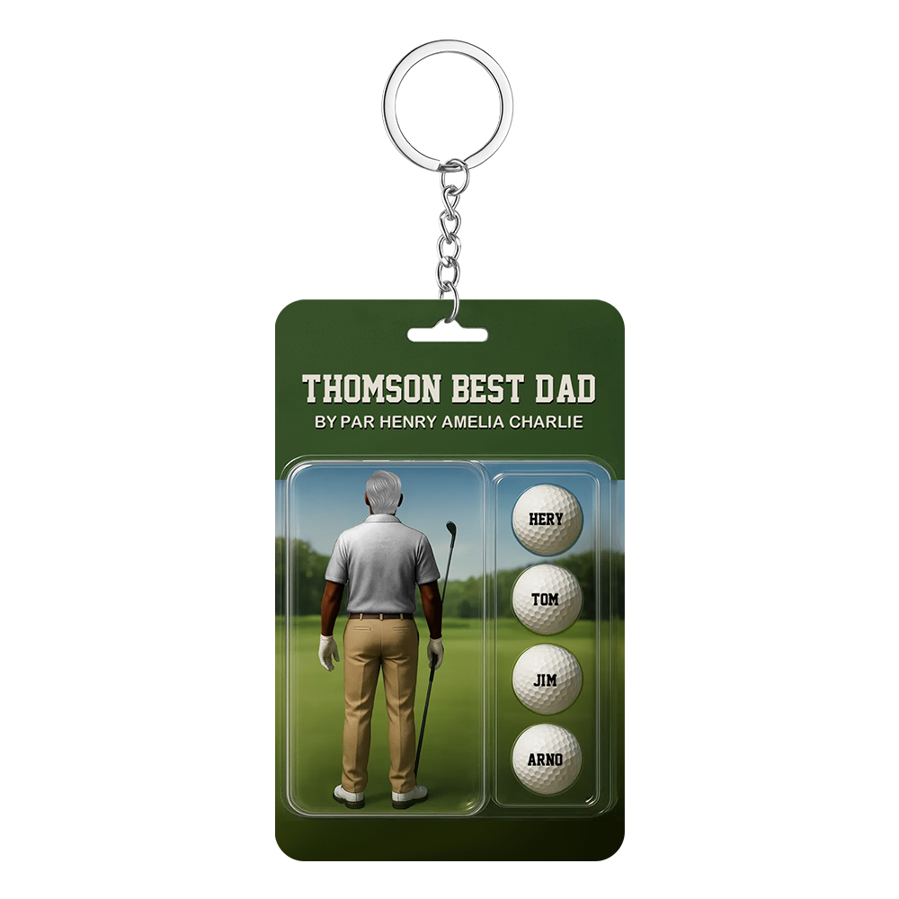 Personalized Golf Dad Figure Plaque Custom Name Acrylic Keepsake for Father's Day - PhotoMoonLamp