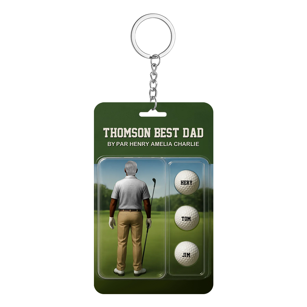 Personalized Golf Dad Figure Plaque Custom Name Acrylic Keepsake for Father's Day - PhotoMoonLamp