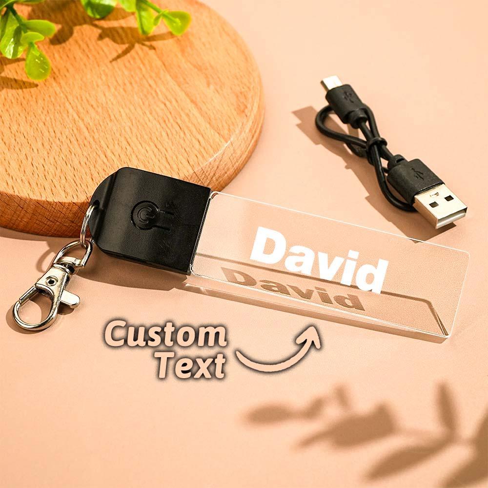 Personalized LED Light Up Name Keychain Color Changing Acrylic Name Tag Gift Idea Custom Gift