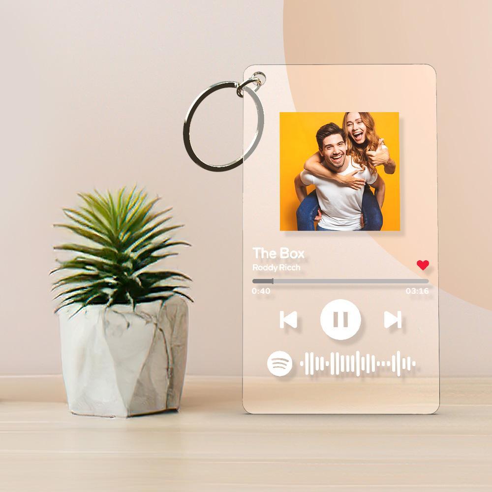 Spotify Acrylic Glass Music Plaques Scannable Spotify Code Frame With A Free Same Design Keychain