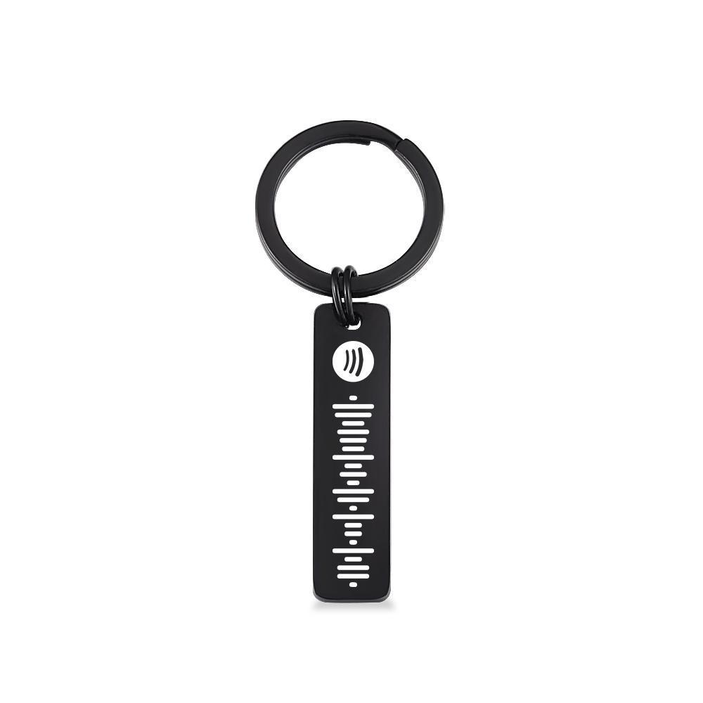 Scannable Music Spotify Code Keychain Custom Music Song Stainless Steel Keychain Silver