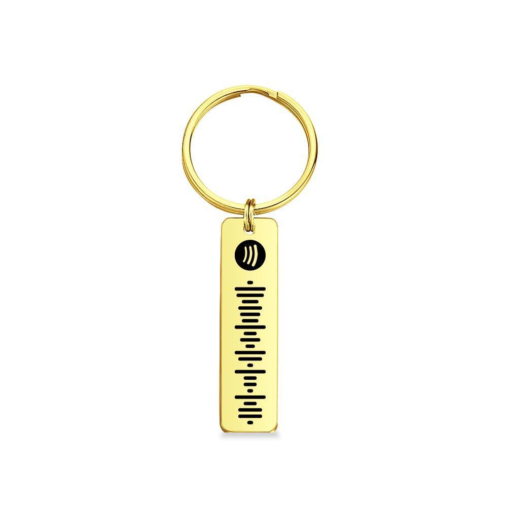 Spotify Keychain Scannable Music Custom Music Song Keychain Stainless Steel Gold Gift for Him
