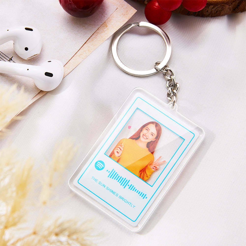 Scannable Custom Photo Spotify Code Keychain Acrylic Music Plaque Romantic Gifts - photomoonlamp