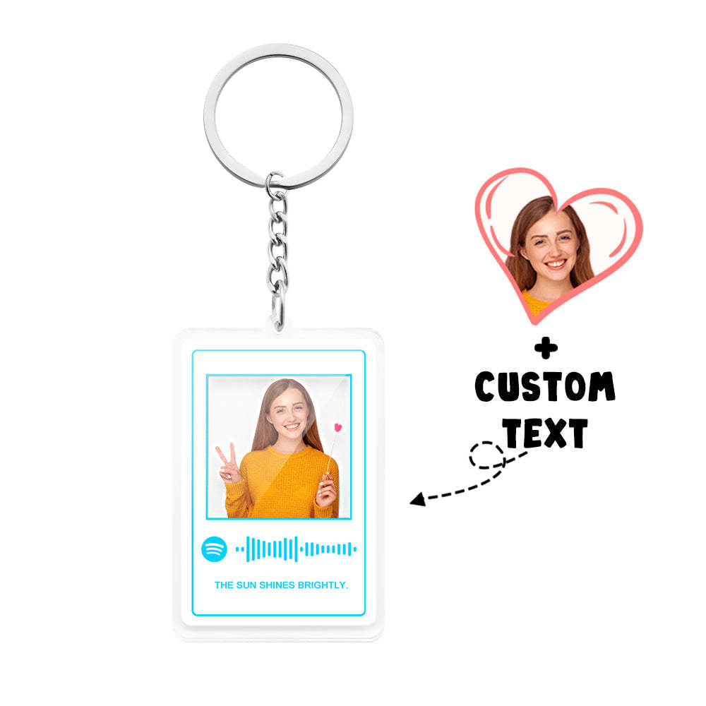 Scannable Custom Photo Spotify Code Keychain Acrylic Music Plaque Romantic Gifts - photomoonlamp