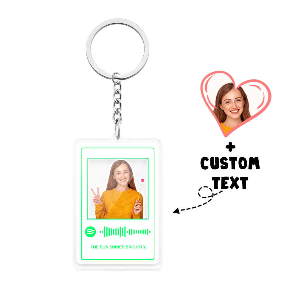 Scannable Custom Photo Spotify Code Keychain Acrylic Music Plaque Romantic Gifts - photomoonlamp